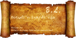 Botyán Lukrécia névjegykártya